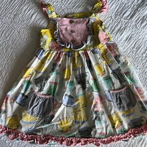 Charming Multicolor Tea Party Kids Dress